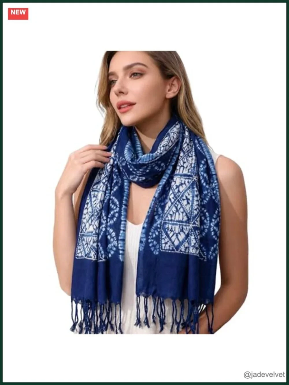 Lightweight Floral Printed Boho Scarf with Tassles Fashion Fringed Shawl Wrap